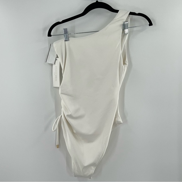 Jonathan Simkhai Addyson One Shoulder One Piece Swimsuit in White NWT size Small - Picture 5 of 11